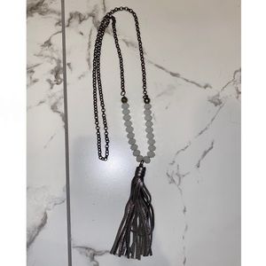 Gold + Stone Custom Jewelry tassel necklace